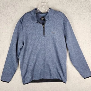 Oakley 1/4 Zip Pullover Men Large Blue Heather Performance Mock Neck Regular Fit - Picture 1 of 9