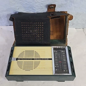1963 Realtone TR2051 Vintage 10 transistor Am/Fm Portable Radio Leather Case - Picture 1 of 24