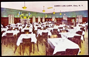 ca1940s Postcard LUDERS LOG CABIN Restaurant, Elma NY - Picture 1 of 2