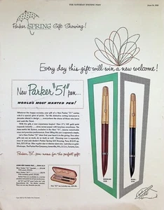 VINTAGE 1950s Print Ad ~ Parker 51 Pen ~ World's Most Wanted Pen! - Picture 1 of 1