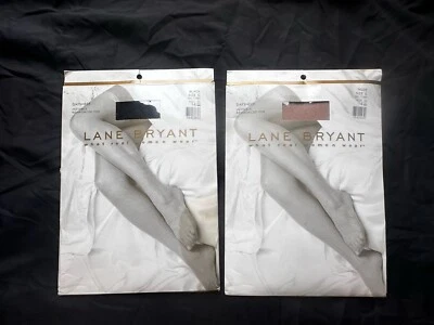 2 LANE BRYANT DAYSHEER CONTROL TOP REINFORCED TOE PANYHOSE – Size C Black & Nude - Image 1 of 4