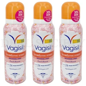 Vagisil Scentsitive Scents Feminine Dry Wash Deodorant Spray 2.6oz Lot of 3 - Picture 1 of 2