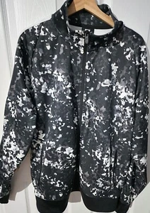 Nike Track Jacket Men's XL Gray Camouflage Full Zip Embroidered Logo - Picture 1 of 5