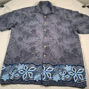 Sideout Shirt Mens XL Blue Button Up Hawaiian Y2K Short Sleeve - Picture 1 of 14