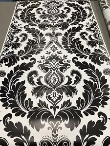 DESIGN YOUR WALL HERITAGE DAMASK LICORICE PEEL AND STICK WALLPAPER - Picture 1 of 3