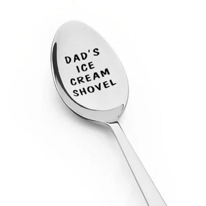 Fathers Day Birthday Gifts for Dad Dad's Ice Cream Shovel Spoon Engraved Coff... - Picture 1 of 7
