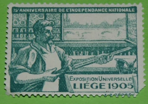 CINDERELLA TIMBRE 1905 EXPOSITION UNIVERSELLE LIEGE BELGIQUE BELGIË INDEPENDANCE - Imagen 1 de 2