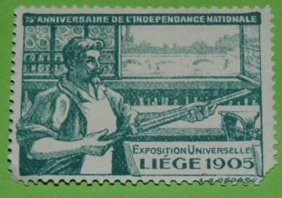 CINDERELLA TIMBRE 1905 EXPOSITION UNIVERSELLE LIEGE BELGIQUE BELGIË INDEPENDANCE - Photo 1/2