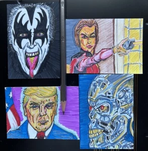 ACEO Commission Personalized Custom Cards 1/1 Original Sketch Art Drawing KISS - Picture 1 of 24