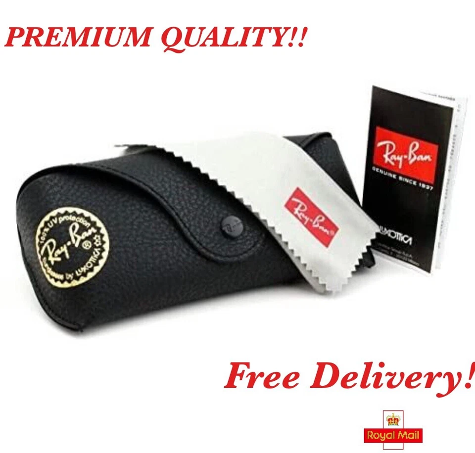 NEW RAY BAN BLACK SUNGLASSES CASE & CLOTH