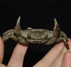 3.6'' old Chinese bronze fengshui hegemony animal Crab sculpture statue