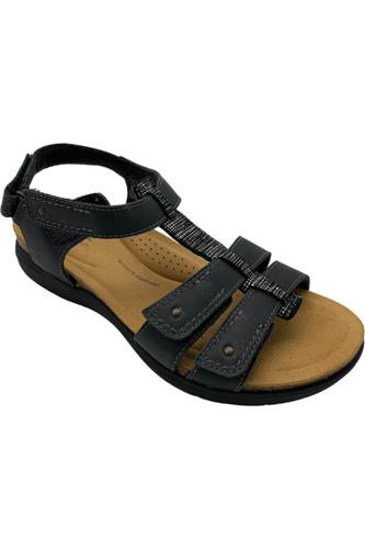 Sandali regolabili Clarks Collection April Cove in pelle nera