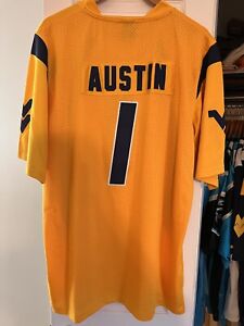 Stitched Nike Tavon Austin Gold West Virginia Mountaineers Jersey, Size XL