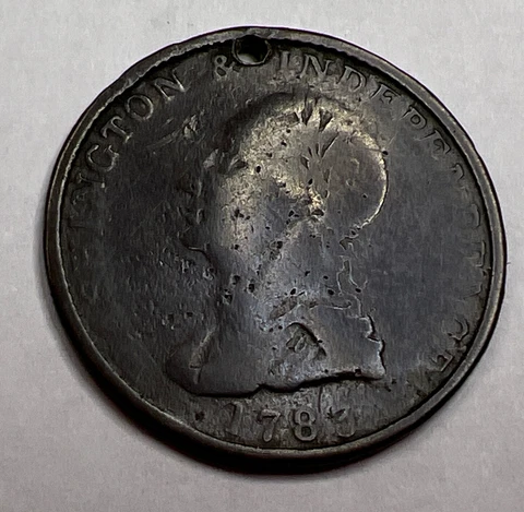 1783 George Washinton Portrait (As Caeser) "One Cent” US Copper Token Cover