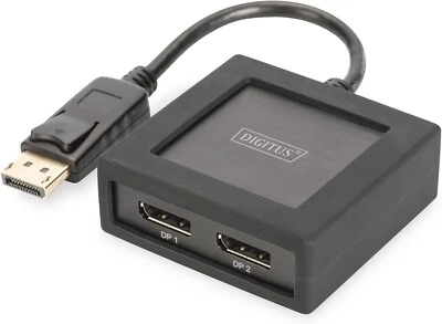 Digitus DS-45404 4K DisplayPort Splitter 1x2 Dual Monitor UHD Video Verteiler - Bild 1 von 4