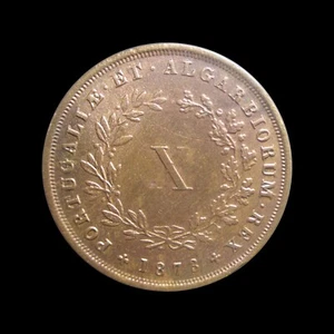 PORTUGAL 10 REIS 1873 RULER LUIS I KM 514 #5610# - Picture 1 of 2