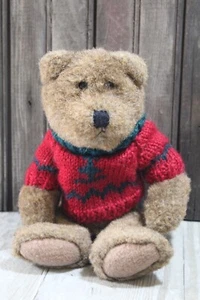 Boyds Bears  Christmas Red Sweater 1985-95 Plush Stuffed Animal - Picture 1 of 4
