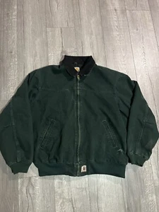 VTG 00s Carhartt J14 SPC Green Quilted Lined Santa Fe Jacket Size XL - Picture 1 of 7
