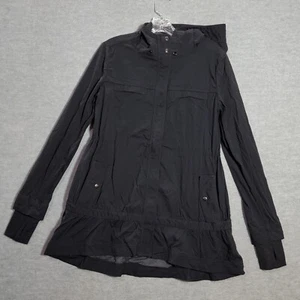 Lululemon Women Jacket 4 Black Apres Practice Anorak Full Zip Thumbhole READ - Picture 1 of 11