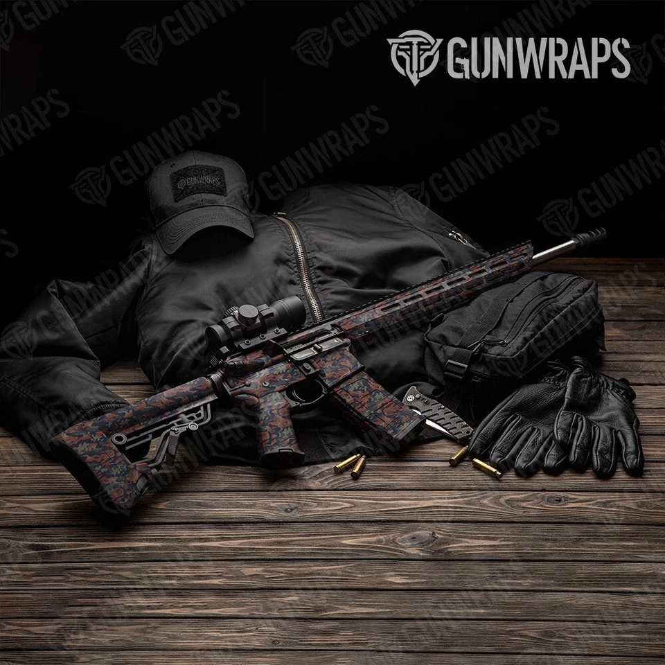 GunWraps Classic Blue Copper Camo Premium AR15 Vinyl Gun Wrap Skin Matte USA - Image 1 of 1
