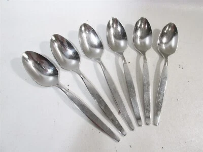Midcentury Oneida Community Stainless Frostfire 6 Teaspoons - Image 1 of 3