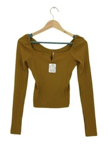 Free People Women’s Jersey Long Sleeved Cropped Top Size XXS - Picture 1 of 5