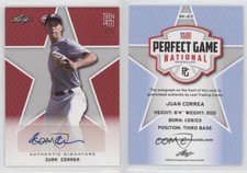 2020 Leaf Perfect Game National Showcase Red Auto /5 Juan Correa #BA-JC3 Auto