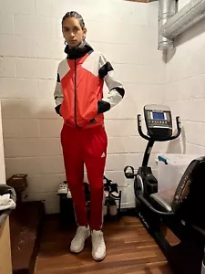 Rara Chaqueta de Equipo Adidas Rompevientos Roja Blanca Negra Cal Surf Pequeña - Imagen 1 de 9