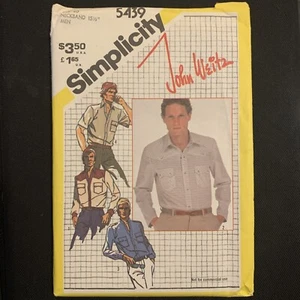 Simplicity Pattern 5439, Mens SHIRT John Weitz Western Cowboy Size 40 - Picture 1 of 2