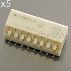 Dipswitch SMD Klavier 8 Positionen 90° Grayhill 76HPSB08GWT (5er Set) - Bild 1 von 1