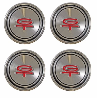 NEW! 7" Style Steel Wheel Hub Caps Mustang Torino Comet Fairlane Set of 4 GT Red - Image 1 of 4