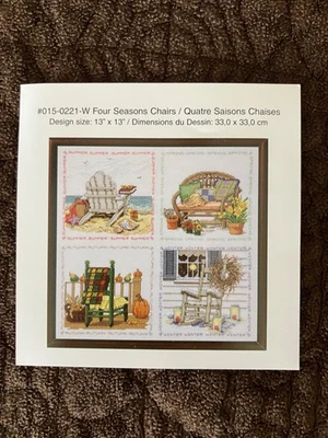Four Seasons Chairs Janlynn's Counted Cross Stitch Just a Chart New 13" x 13" - Image 1 of 2