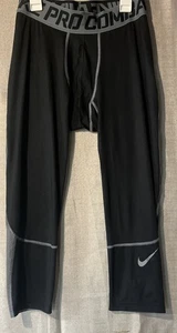 Nike Pro Combat Herren Kompression 3/4 Leggings schwarz Größe L - Bild 1 von 6