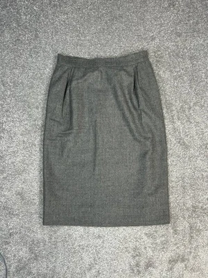 Lápiz Vintage Valentino Miss V Mujer 6 Gris Recto Plisado Trasero Abertura Cremallera Foto 1 de 4