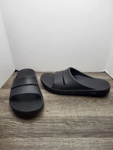 OOFOS Slide Sandals Mens 10 Black Recovery Comfort Slip On Beach Summer - Picture 1 of 9