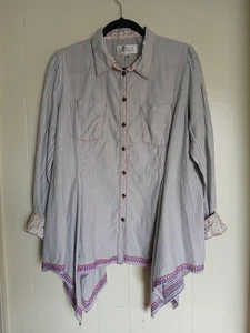 Ryan Michael Damen Western bestickt ausgestelltes Unterteil Langarmshirt Gr. Large - Bild 1 von 13