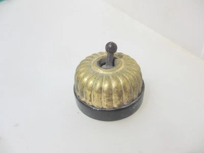 Vintage Brass & Ceramic Light Switch Old Dolly Toggle Jelly Mould - Image 1 of 4