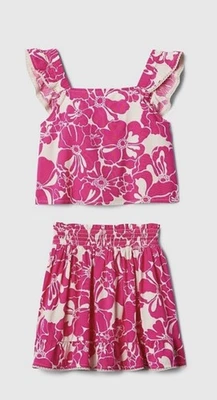 GAP Niños Talla (L) 10 Niñas Tropical Floral Juego de 2 Piezas Estilo Lino Foto 1 de 4