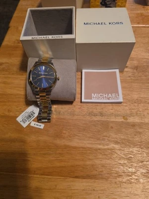 New Michael Kors MK3479 Ladies Slim Runway Two-Tone Watch in Box - Image 1 of 4