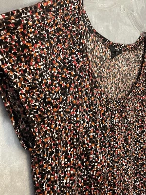 Alfani Petite P/L Abstract Print Short Sleeve Top Multicolor Stretch Blouse - Image 1 of 4