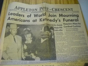 Appleton Post Cresent Nov. 25 1963 Newspaper Lee Harvey Oswald JFK Assassination - Picture 1 of 6