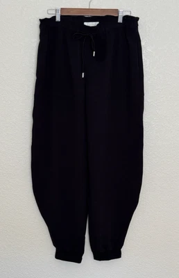 Chloe Crepe Joggers Pants Black Baggy Pull On 40, 8 US Modern Luxury Classic - Image 1 of 4