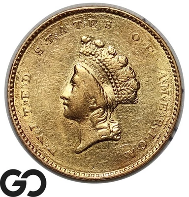 1854 Gold Dollar, $1 Gold Liberty, Type 2, Scarce Type 2 Variety - Image 1 of 3