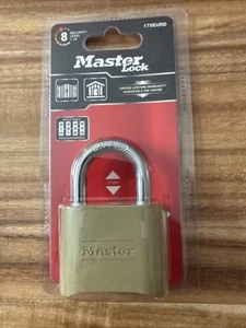 Master Lock Resettable Combination Padlock 2" wide Brass 175D 175EURD New - Picture 1 of 6