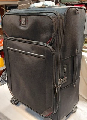 Sion Large Checked Spinner Luggage Black Wegner Swiss Gear Softside w/inserts - Image 1 of 4