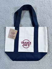 NEW Trader Joe’s Mini Canvas Tote Bag BLUE Reusable Limited Edition Blue