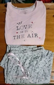NWT Croft & Barrow PLUS Size 3X Women’s 2-Piece PAJAMA SET Pink Buttterflies $44 - Picture 1 of 3
