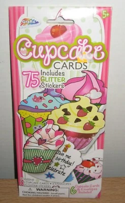 1 упаковка кекс карта с блестящими наклейками 6 штук приглашения на вечеринку спасибо  - Изображение 1 из 2