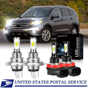 For Honda CRV CR-V 2007-2014 LED Headlights Fog Light High Low Dual Beam Bulbs - Picture 1 of 12