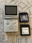 Nintendo Game Boy Advance Sp Handheld System - Silver (Two Games, No Charger)